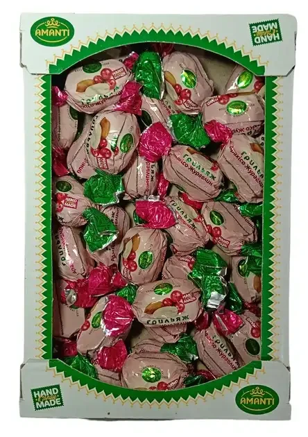 Цукерки грильяж арахіс з журавлинаю